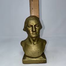 President George Washington Old Heavy Gold Painted Cast Iron Bust Statue Bookend | eBay