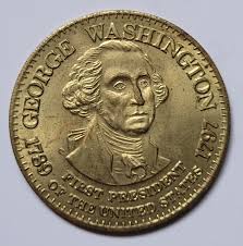 George Washington Commemorative Gold Tone Coin 1789-1797, 1 1/4" FREE SHIPPING | eBay