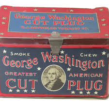 Vintage George Washington Cut Plug lunch box style tin - RJ ...