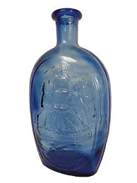 Vintage Franklin TWD Cobalt Blue Glass Bottle Schooner/Eagle ...