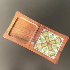 Vintage Mid Century Wood and Tile Cheese Board Made in Japan ...