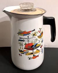 Mid Century Modern Enamelware Coffee Pot Georges Briard Kaj ...