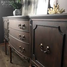 SOLD Vintage Black Painted Buffet, Solid Wood Dining Room ...