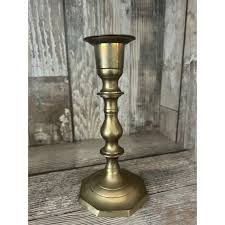 Vintage Aged Brass Candlestick Taper Holder Octagonal Base 7 ...