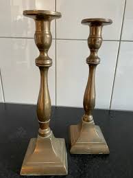 XIX Century Set/2 Candlesticks Candle Holders Brass, 27.5 Cm ...