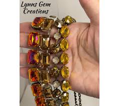 Topaz Copper Georgian Collet Necklaces, Yellow Oval Crystal Choker, Anna Wintour Style, Riviere Necklace, Necklaces for Women - Etsy UK