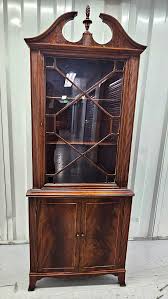 19th Century Swirl Mahogany Georgian Corner Cabinet | Chairish