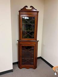 George III Style Satinwood Inlaid Mahogany Two-Part Coner ...