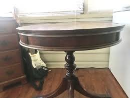 Drum Table 30” Top With Working Drawer Tooled Leather Top ...