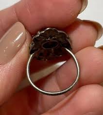 Vintage Art Deco Purple Pink Rhinestones Silver tone size ...