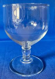 Vintage ~ Pressed Glass Footed Stem Bulbous Water Goblet ...
