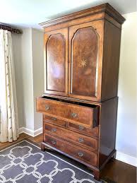 Antique English Figured Walnut Secretary Bookcase With Drop ...