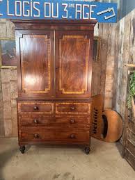 Antique George III Regency Mahogany Linen Press Cupboard, C ...