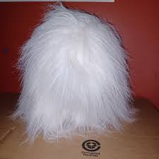 Halloween Skull Mask With Attached White Hair & Small Skull ...