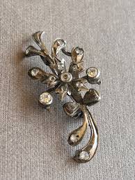 Antique Silver Brooch With Paste Stones – Floral Bouquet ...