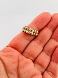 Antique Georgian Double Row Pearl Ring - 22k Yellow Gold ...