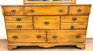 Sold at Auction: (2pc) Atkin Americana Solid Maple Dresser & Mirror
