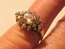 Vtg Gold Plate Sterling Cz Cluster Cocktail Ring 4.9g Sz ...