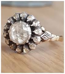 Antique Dutch 14 Karat Rose Cut Diamond Cluster Ring. For ...