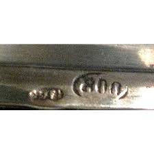 800" Silver Etched Mirror Compact. For Sale at Ruby Lane