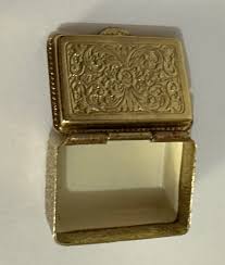 Vintage Micro Mosaic Box Italy 60s Gold Brass Colored Metal Trinket Box Pill | eBay