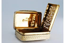 George IV Silver and Gold Vinaigrette Box with Lid Engraving | Chairish