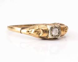 Circa 1920s Old Miner Cubic Zirconia & 10K Two-tone Gold Deco Promise Ring, ATL #7 - Etsy