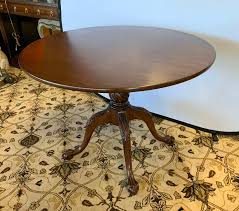 Antique Chippendale Mahogany Round Tilt-Top Dining Bistro Card Table at 1stDibs | round card table, antique chippendale dining table, vintage round card table