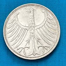 One SILVER 5 Deutsche Mark Coin Featuring GERMAN Eagle—w ...