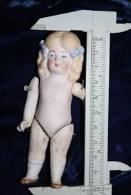 Antique Dollhouse doll all bisque Doll c.4" in mm. 100 ...