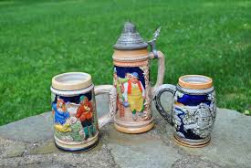 Beer Stein Set of 3 Lot Barware Mug Drinking Beer - Etsy
