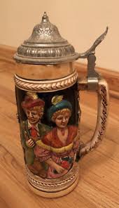 Vintage Lidded German Beer Stein With Man And Woman | eBay