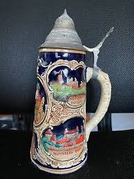 Vintage Lidded Porcelain BEER STEIN featuring Germany Cities | eBay