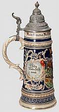 Sold at Auction: Großer Zweiliter Krug - Ehrenpreis der Main-Taunus-Radfahrer, dat. 1910
