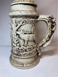 Vintage Bavarian Collectible Beer Stein Hunting Scenes ...