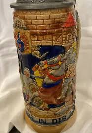 Musical Lidded Beer Stein - 1.0 Liter - 13" - Germany - Bier Garden Scene VIDEO | eBay