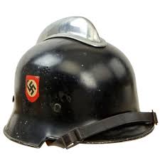 Original German WWII M34 Square Dip Aluminum Double Decal Fire Police – International Military Antiques