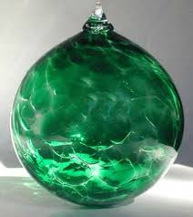 Hand Blown Glass Ball Ornament: Emerald Green, Rocky ...