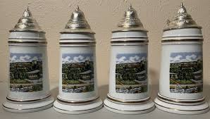 German Beer Stein Karlsruhe Set of 4 | eBay