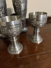 VINTAGE 1920 Solid pewter stein, 2 Beer Cups Or Wheat Beer Tulip, 2 Goblets | eBay