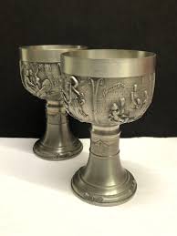 Pair of SKS German Pewter Four Seasons Goblets in Original Box - Etsy Israel