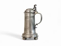 Antique German Blok Zin Pewter Stein 19th Century Large and ...