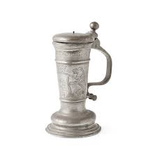 North German Dated Pewter Stein Late 17th Century
