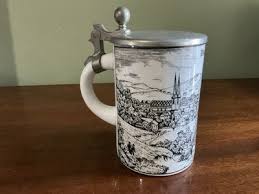 German Beer Stein Porcelain Mug With Lid (Wuppertal ...