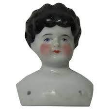 Doll Head China 3 1/2" Antique German - Ruby Lane