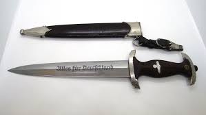 Sold at Auction: GERMAN WWII SA DAGGER KNIFE & SCABBARD RZM ...