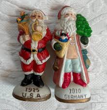 Vintage Santa Figurines: 1925 USA & 1910 Germany, Bisque Set ...