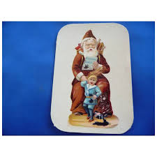 VictorianLarge Paper Trade Card of Santa for Doll Display ...