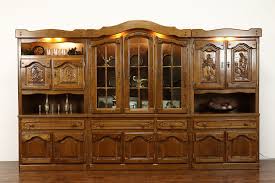 Oak 11' Vintage German Wall Unit, Cabinet, Bar & Bookcase ...