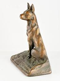 Antique Bronzed Cast Iron German Shepherd Belgian Malinois Doorstop Statue K9 | eBay